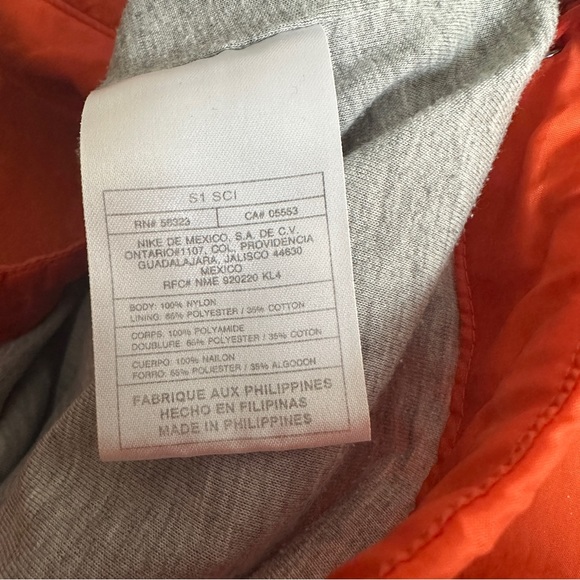 NIKE VINTAGE VIBE WINDBREAKER ORANGE NYLON EMBROIDERED LOGO STREETWEAR UNISEX - Picture 7 of 10